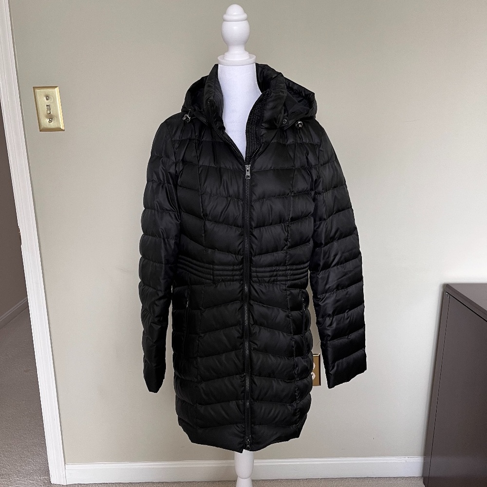 Lands' End Women's Long Black Insulated Coat M